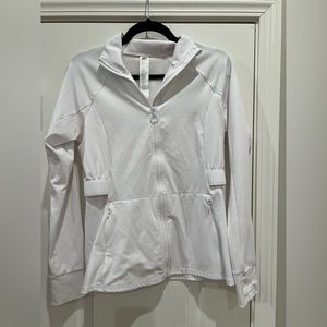 Fabletics white full zip jacket medium